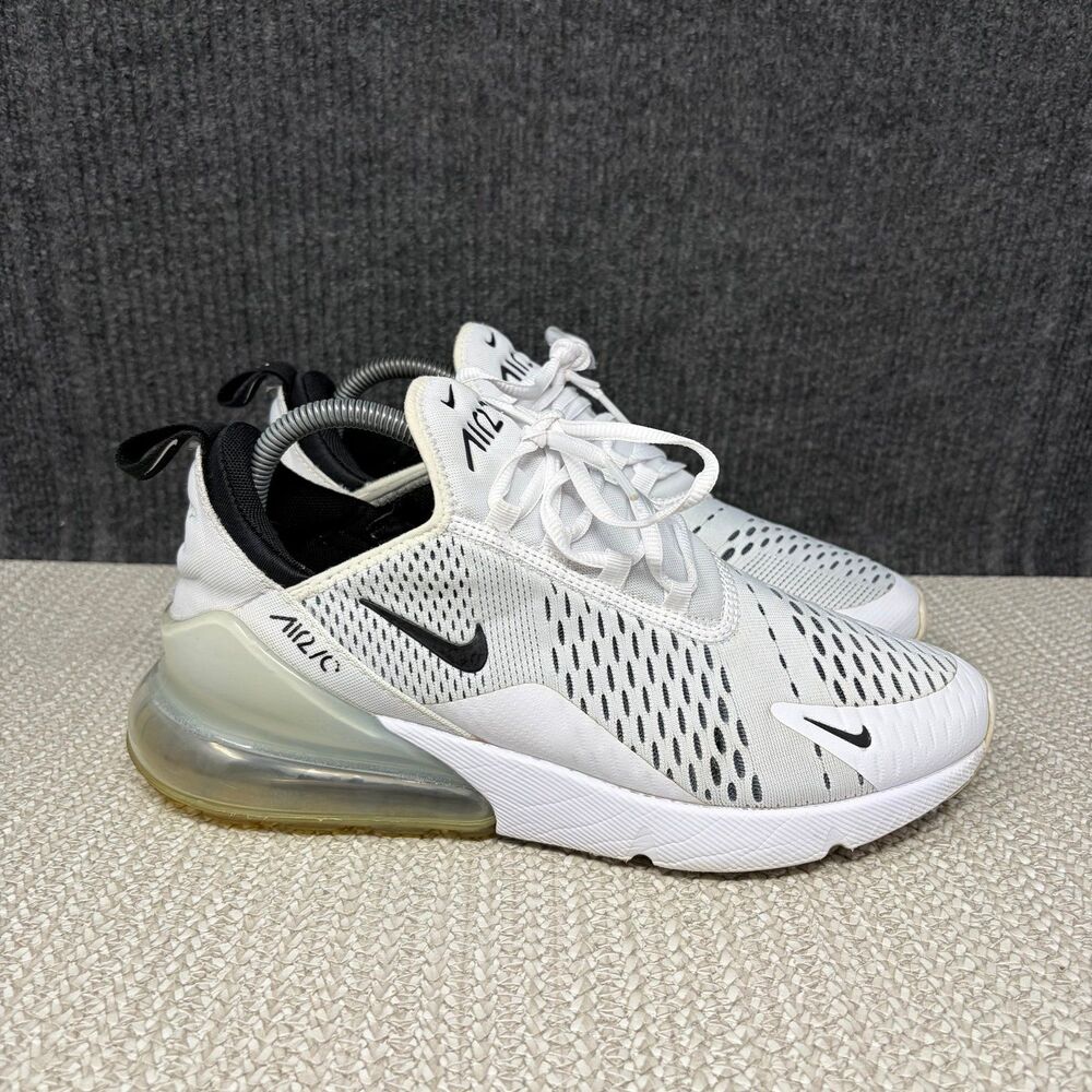 Nike Air Max 270 White Black Athletic Running Shoes Women’s 10 AH6789-100